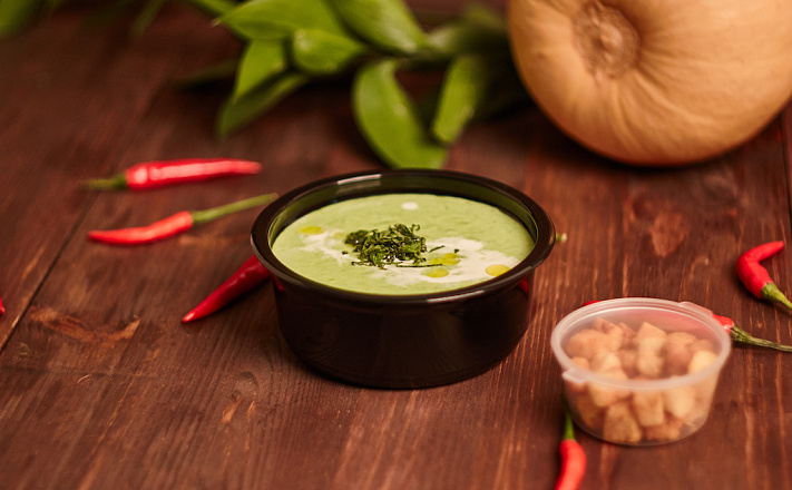 Супы для обеда : Крем-суп из зеленого горошка