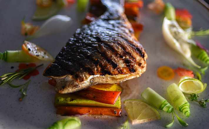 Мастер-класс по приготовлению белой рыбы (Терпуга) с соусом из зелени и печеными овощами