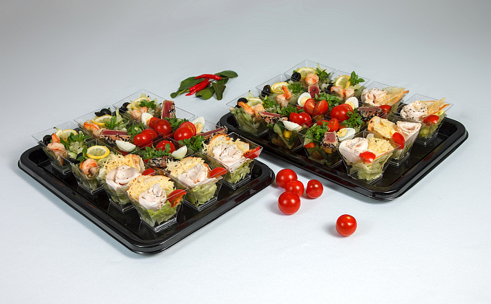 Мини салаты : Трио салатов в индивидуальной упаковке (12 шт.)