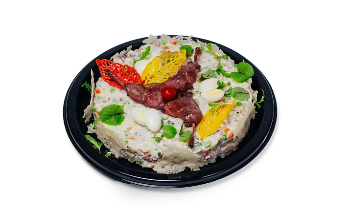  : Салат «Оливье» с перепелкой и соусом «Прованс»