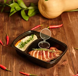 Филе цыпленка с картофельным пюре и соусом терияки