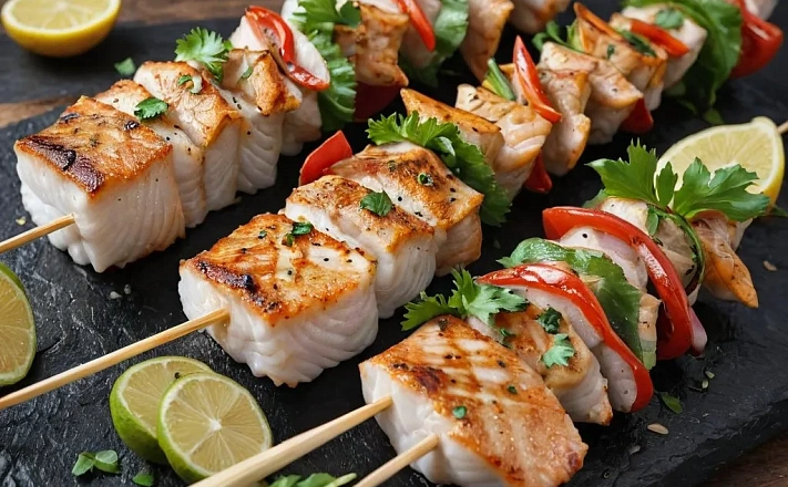  : Шашлык маринованный из масляной рыбы для гриля