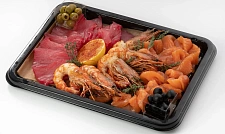 Ассорти Море (креветки, лосось слабосоленый, тунец, маринованный в свекольном коньяке)