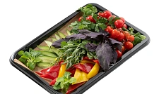 Овощное Плато (томаты черри на ветке, сладкий перец, огурец свежий, бакинская зелень(базилик красный, эстрагон, кинза, мята)