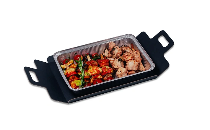 Горячие закуски на шпажках : Дуэт шашлычков «Овощи и куриная грудка»