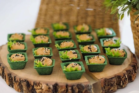 Тарталетки с паштетом и коньяком выездной кейтеринг на Halloween