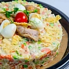 Оливье с перепелкой и авторским  соусом Прованс
