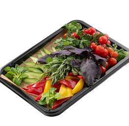 Овощное Плато (томаты черри на ветке, сладкий перец, огурец свежий, бакинская зелень(базилик красный, эстрагон, кинза, мята)