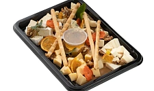 Сырное плато с благородными сырами (сыр с голубой плесенью, сыр полутвердый, сыр Бри, сыр козий, мед, орех грецкий, гриссини) с доставкой на ваше мероприятие (превью)