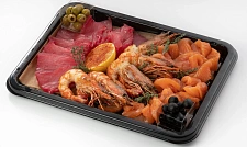 Ассорти Море (креветки, лосось слабосоленый, тунец, маринованный в свекольном коньяке)