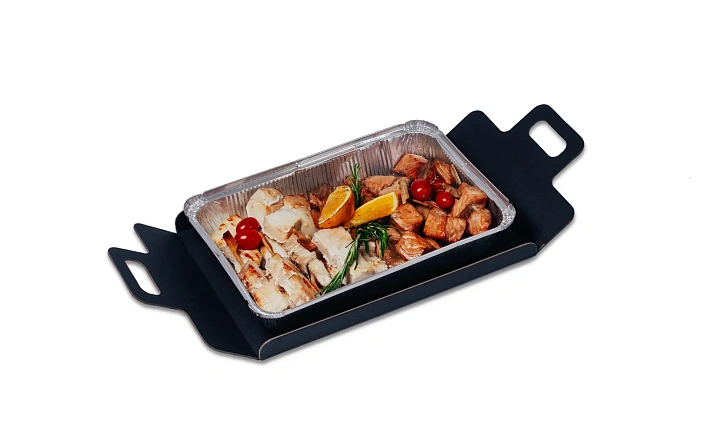 Горячие закуски на шпажках : Рыбный дуэт «Лосось и масляная рыба»