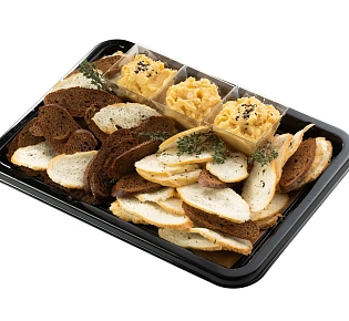 Хумус с дуэтом тостов из багета