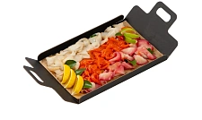 Рыбное ассорти (лосось с\с, черная треска с\с, филе клыкача маринованного в свекольном коньяке) 