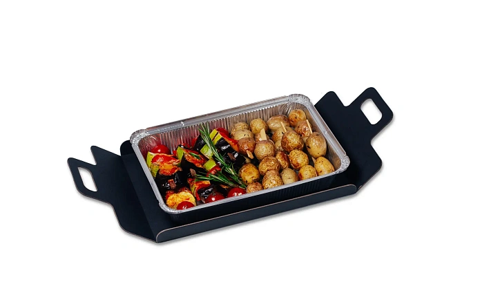 Горячие закуски на шпажках : Дуэт гарниров на шпажках «Овощи и бейби-картофель»