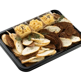 Хумус с дуэтом тостов из багета