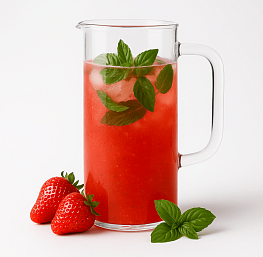 Лимонад клубничный с мятой и базиликом