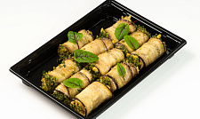 Каннеллони из баклажана с сыром, орехами и пряным кунжутом