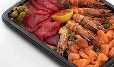 Ассорти Море (креветки, лосось слабосоленый, тунец, маринованный в свекольном коньяке) с доставкой на ваше мероприятие (превью)