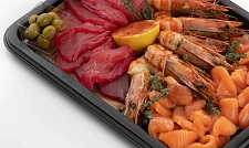 Ассорти Море (креветки, лосось слабосоленый, тунец, маринованный в свекольном коньяке) с доставкой на ваше мероприятие (превью)