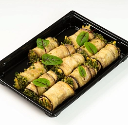 Каннеллони из баклажана с сыром, орехами и пряным кунжутом